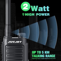 JUCJET EP31 PMR446 Walkie Talkies: IP54 Voděodolné dobíjecí Walkie Talkies s NOAA skenováním & příjmem, 2-v-1 Typ C nabíjecí kab